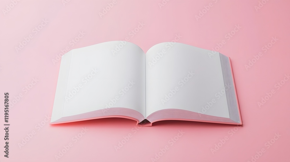Open Book on Pastel Rose Desk - 3D of Minimal Office Scene Open Book on Pastel Rose Desk - 3D of Minimal Office Scene
