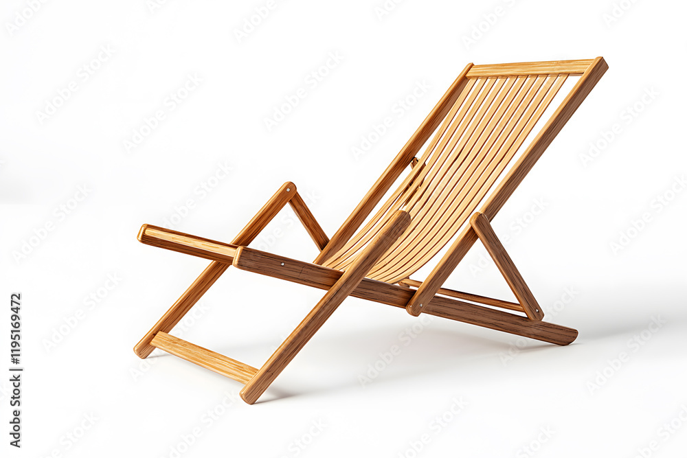 Deckchair or beach chair mock up on isolated white background Deckchair or beach chair mock up on isolated white background
