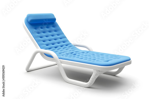 Deckchair or beach chair mock up on isolated white background photo