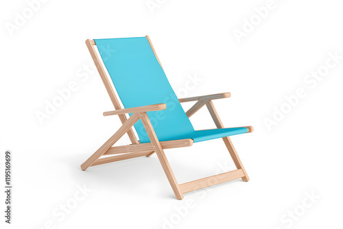 Deckchair or beach chair mock up on isolated white background photo