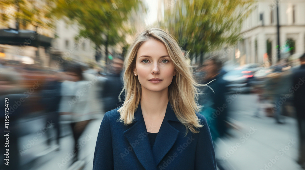 Fototapeta premium Woman walking on the street.