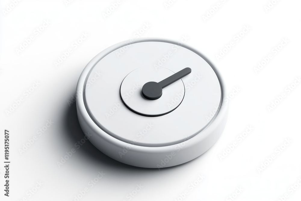 White button with black button placed on top, isolated on a bright blue background. White button with black button placed on top, isolated on a bright blue background.