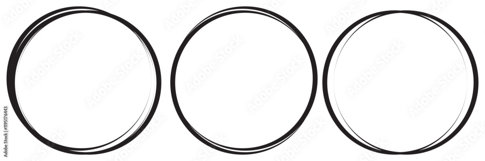 Highlight oval circle hand drawn doodle frames. Free pencil round lines. Round brush mark. Highlight oval circle hand drawn doodle frames. Free pencil round lines. Round brush mark.