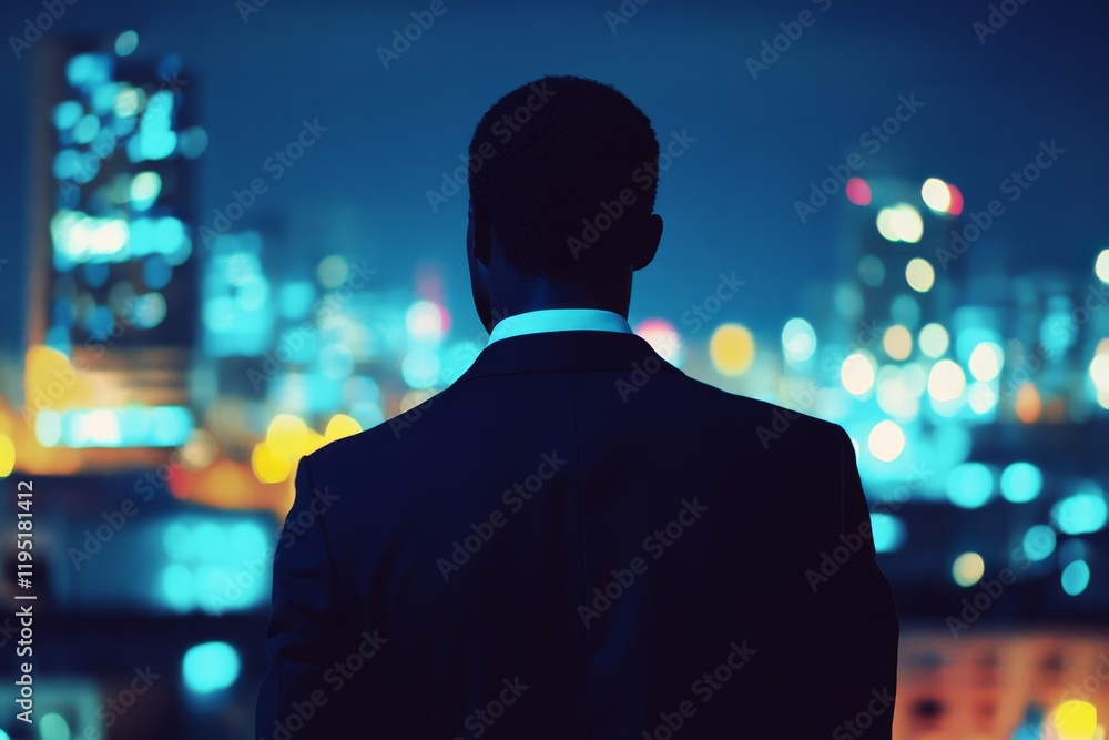 businessman looking to city, Generative AI businessman looking to city, Generative AI