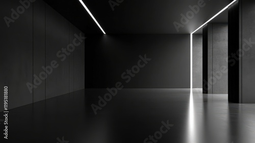 Minimalist Interior Design with Recessed Lighting and Dark Palette Provides a Modern Aesthetic