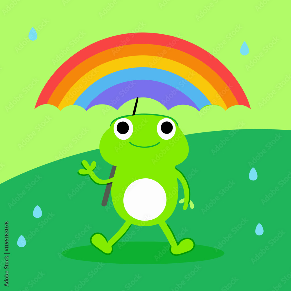 Obraz premium frog with umbrella