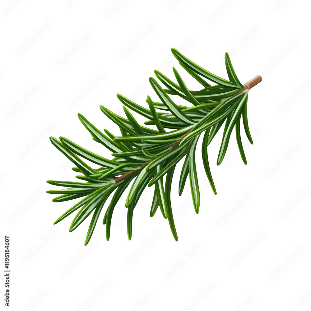 Fototapeta premium Fresh Sprig of Rosemary Herb Isolated on Transparent Background