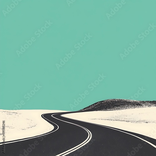 Wallpaper Mural Curved Highway In A Desert Landscape Torontodigital.ca