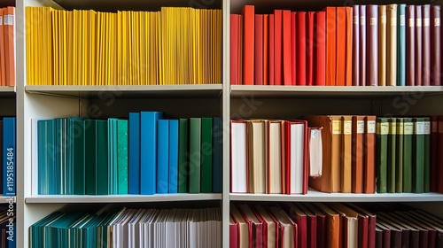 Colorful folders neatly arranged on shelves symbolize organized record keeping.
