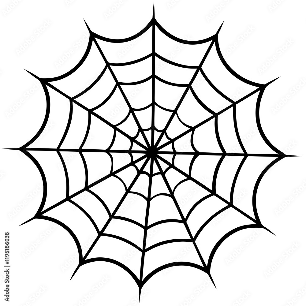 Obraz premium Elegant Spider Web Line Illustrations