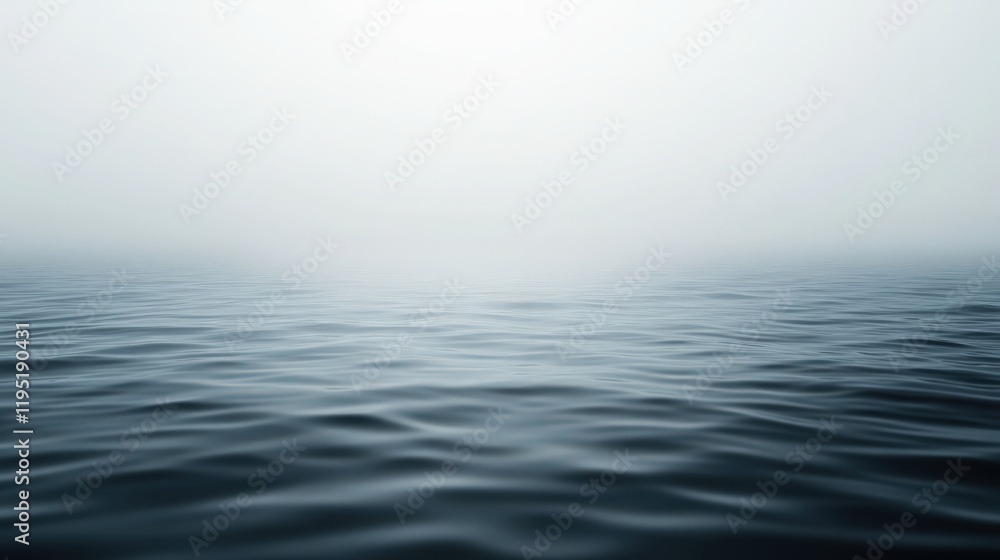 Obraz premium Calm and Mysterious: A Wide View of Rippling Water with a Foggy Horizon