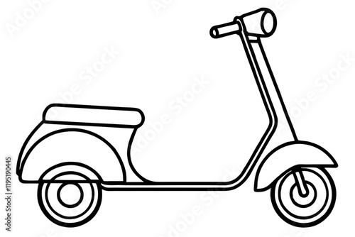 Detailed Scooter Line Sketch