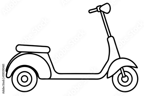 Detailed Scooter Line Sketch