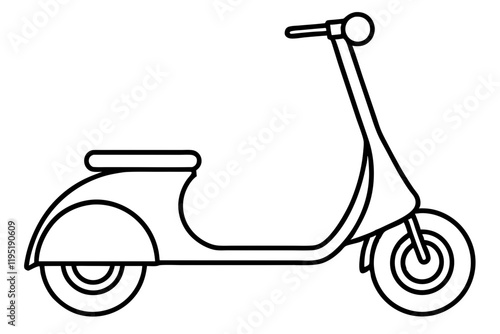 Detailed Scooter Line Sketch