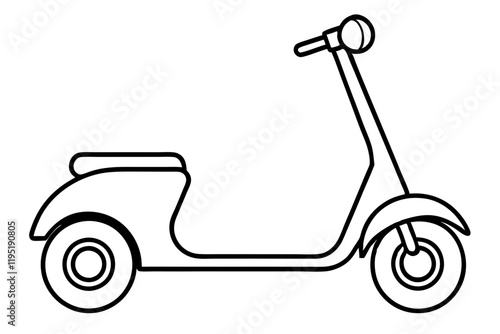 Detailed Scooter Line Sketch