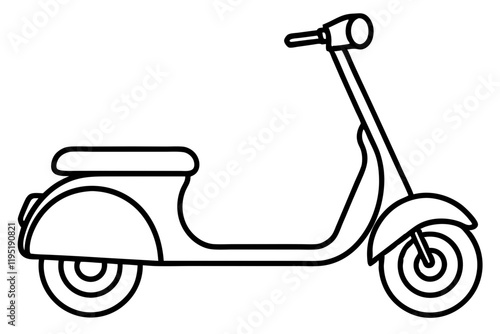 Detailed Scooter Line Sketch