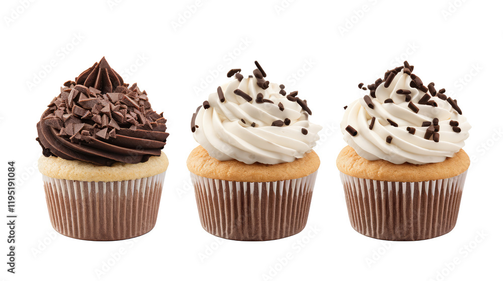 three cupcakes