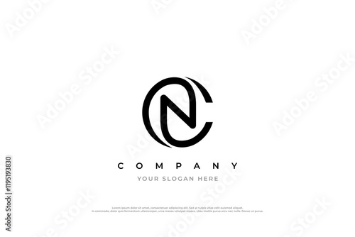 Letter NC or CN Monogram Logo Design