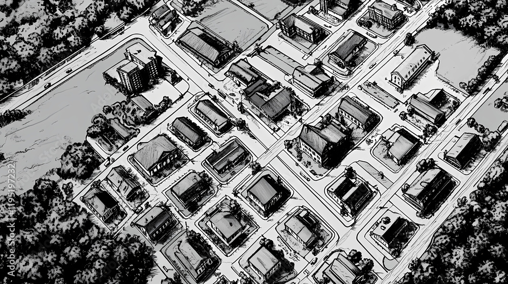 Fototapeta premium Haleyville alabama. us street map with black and white lines. Windstone. Illustration