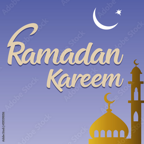 ramadan kareem taxt effect ,islamic lamp ,moon stare,mosjid, golden coller  photo