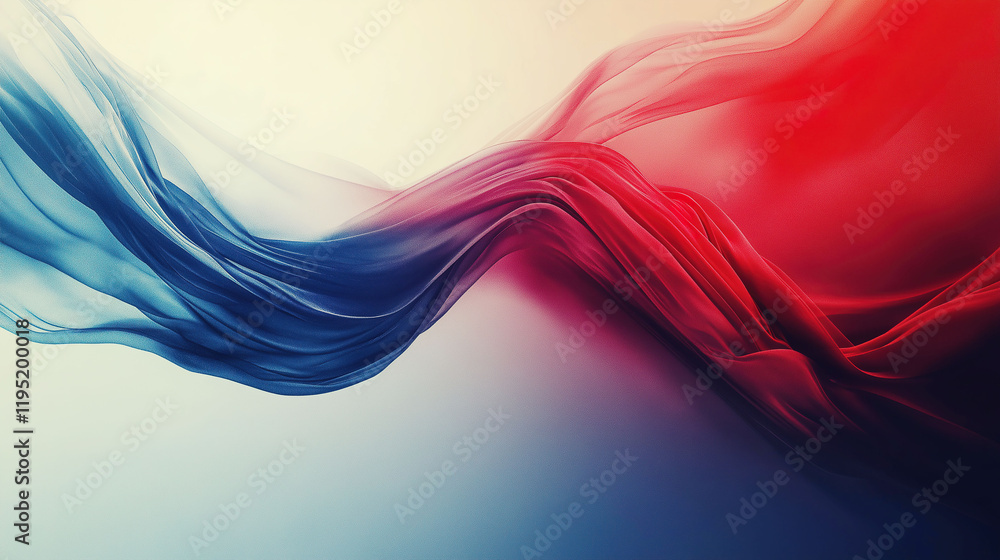 Obraz premium Dynamic representation of the USA flag in motion with space for text or design elements