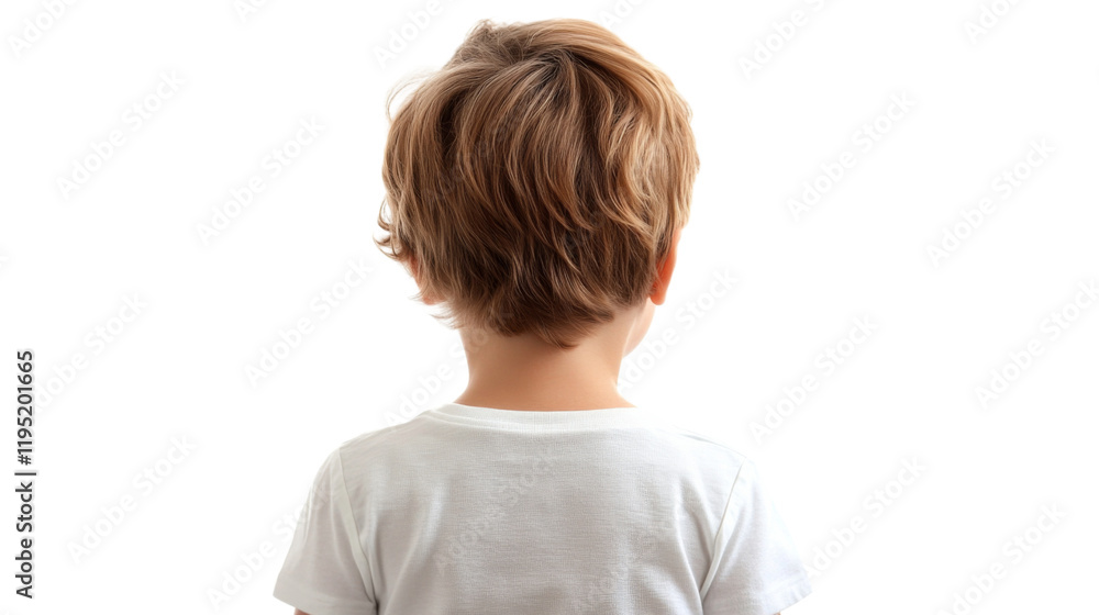 Young child facing away, isolated on transparent background Young child facing away, isolated on transparent background