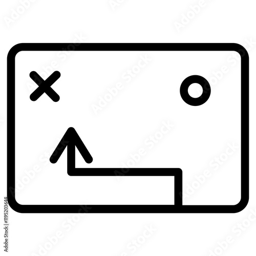 Map Obstacle Proactive Line Icon