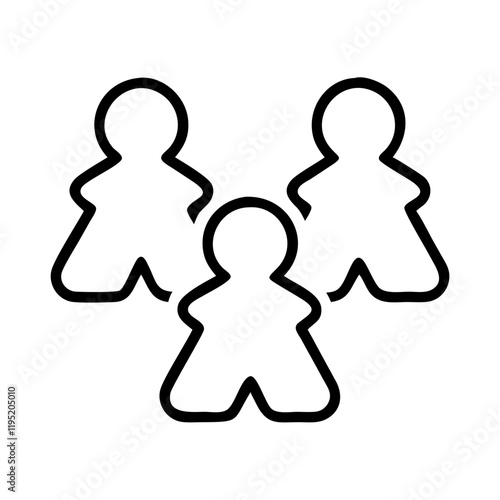 board game meeples icon, board game meeples line art - simple line art of board game meeples, perfect for board game meeples logos and icons and themed design 