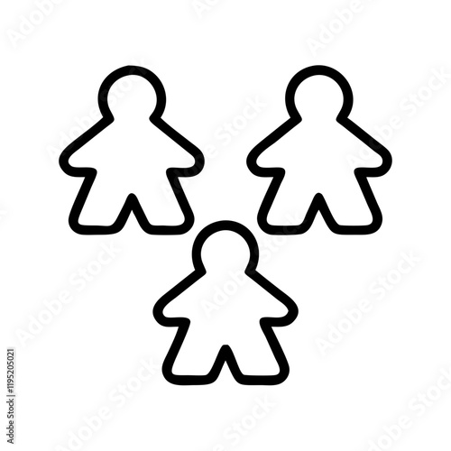 board game meeples icon, board game meeples line art - simple line art of board game meeples, perfect for board game meeples logos and icons and themed design 