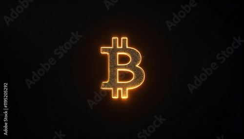 Wallpaper Mural a glowing bitcoin symbol on dark background Torontodigital.ca