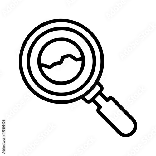 clue magnifying glass icon, clue magnifying glass line art - simple line art of clue magnifying glass, perfect for clue magnifying glass logos and icons and themed design 