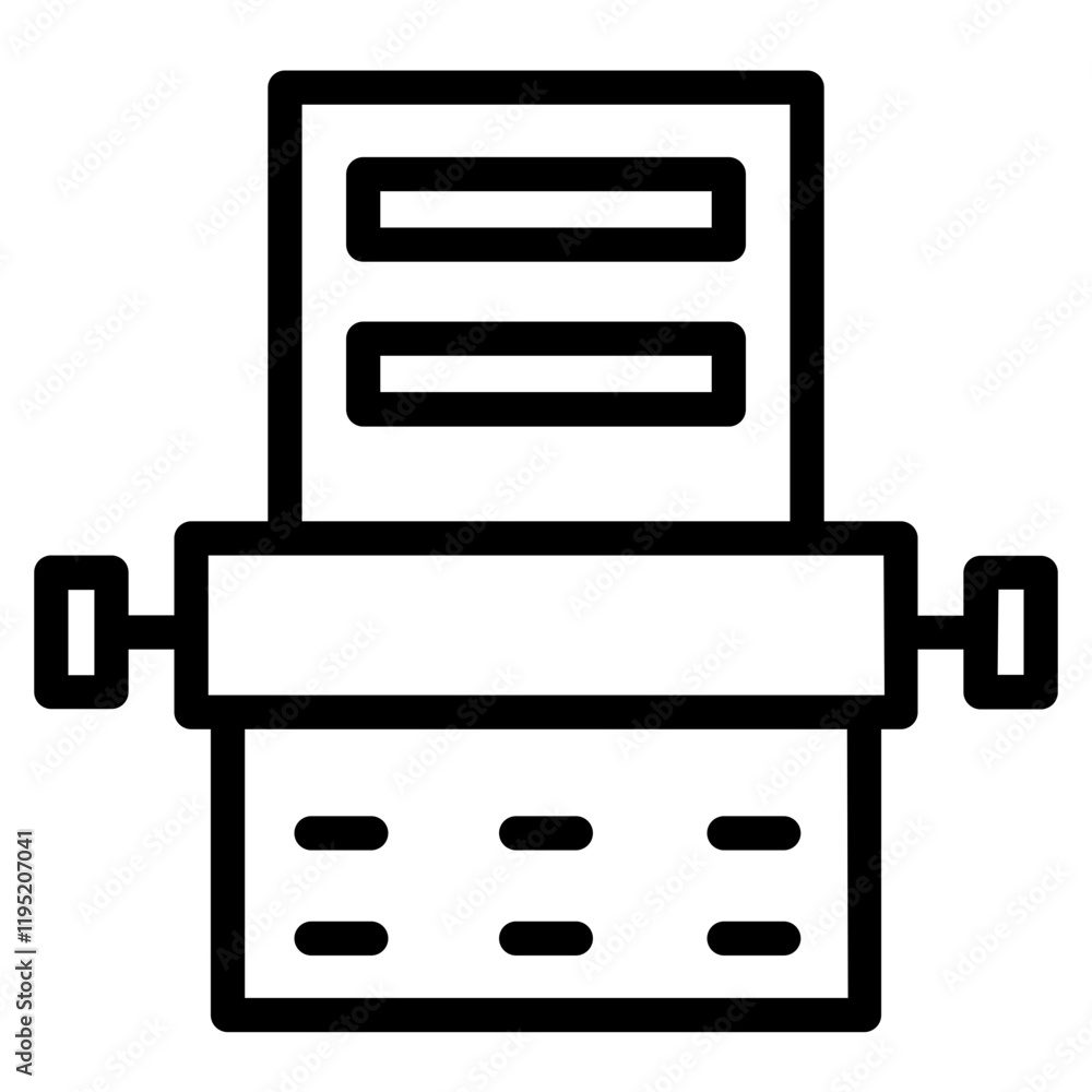 Writing Sheet Printing Line Icon Writing Sheet Printing Line Icon