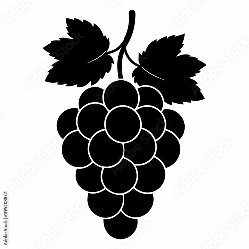 Minimalist Grape Icon in Black