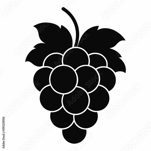 Minimalist Grape Icon in Black