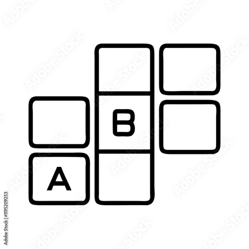 scrabble tiles icon, scrabble tiles line art - simple line art of scrabble tiles, perfect for scrabble tiles logos and icons and themed design 