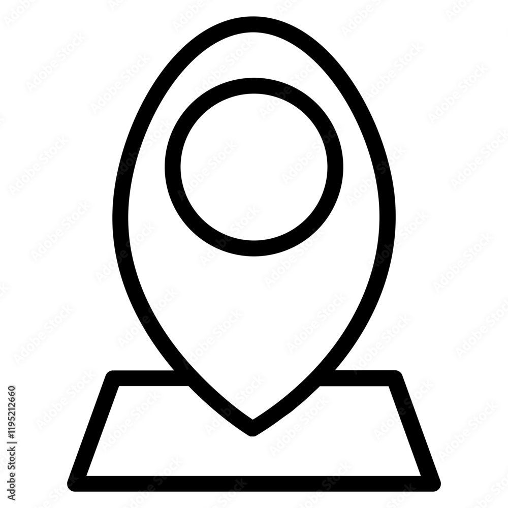 Pin Map Point Line Icon Pin Map Point Line Icon