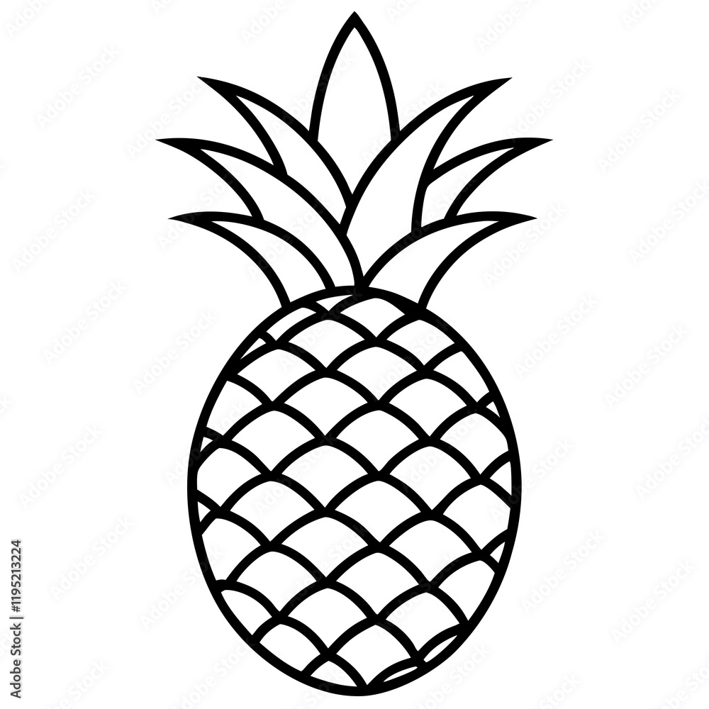 Minimalist Pineapple Line Art Design Minimalist Pineapple Line Art Design
