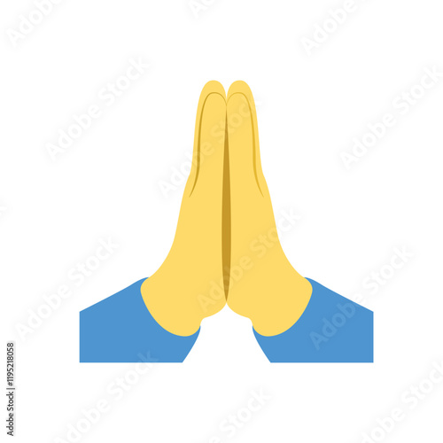 folded high five hands praying vector symbol sign icon illustration