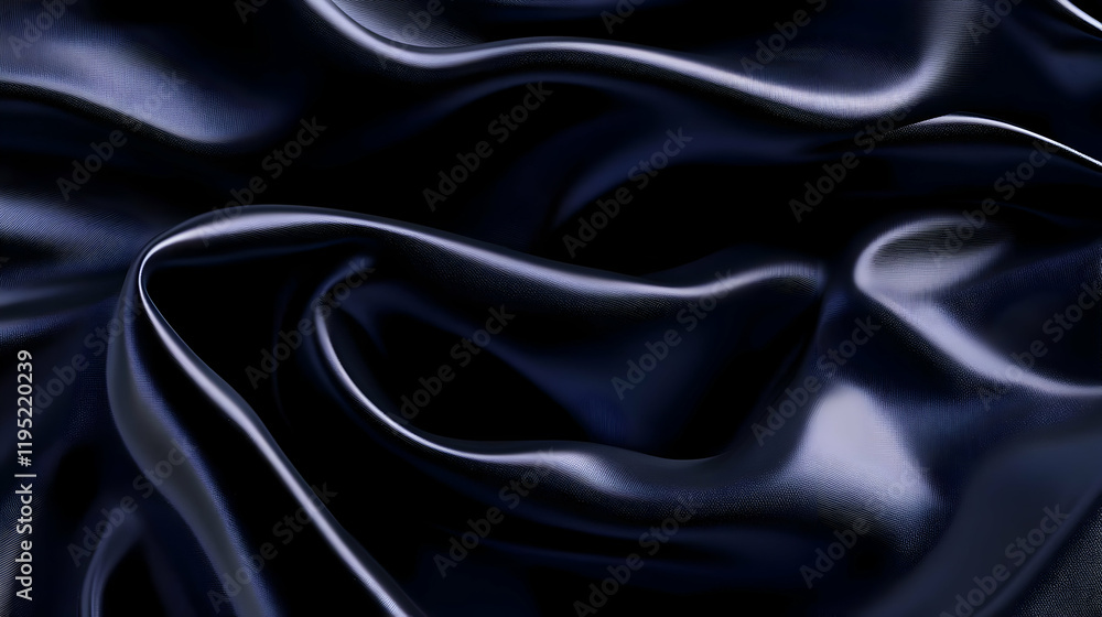 Fototapeta premium Dark Blue Silk Drape 3D Render