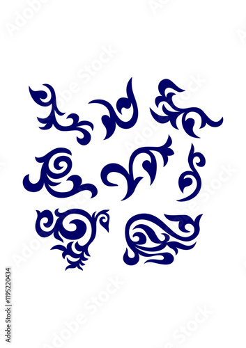 Details of oriental ornaments, vector