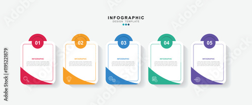 Infographic 5 options design elements for your business data. Vector Illustration.