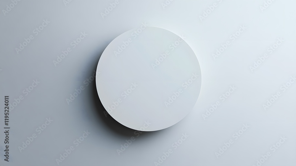 Minimalist White Circular Design Element on Soft Background Surface Minimalist White Circular Design Element on Soft Background Surface