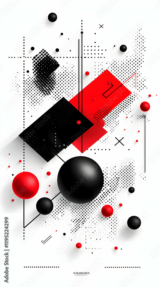 Abstract Red Black 3D Geometric Background Abstract Red Black 3D Geometric Background