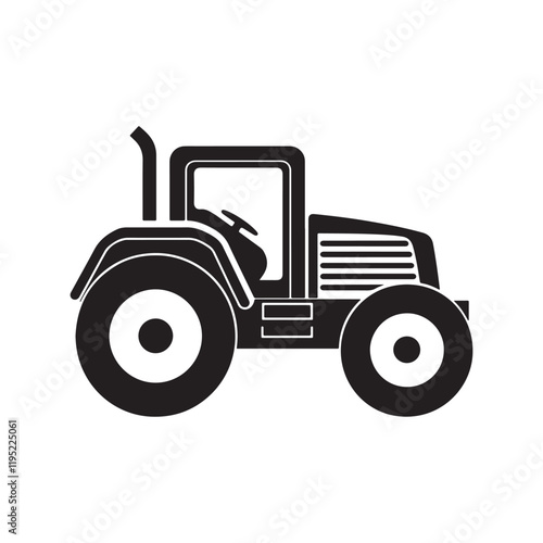 tractor silhouette vector icon illustration