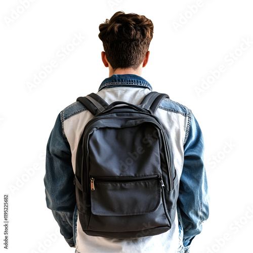 back view of a man with backpack