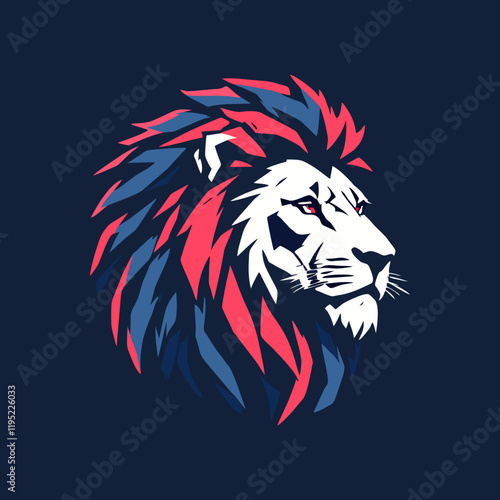 lion head vector with beauty color