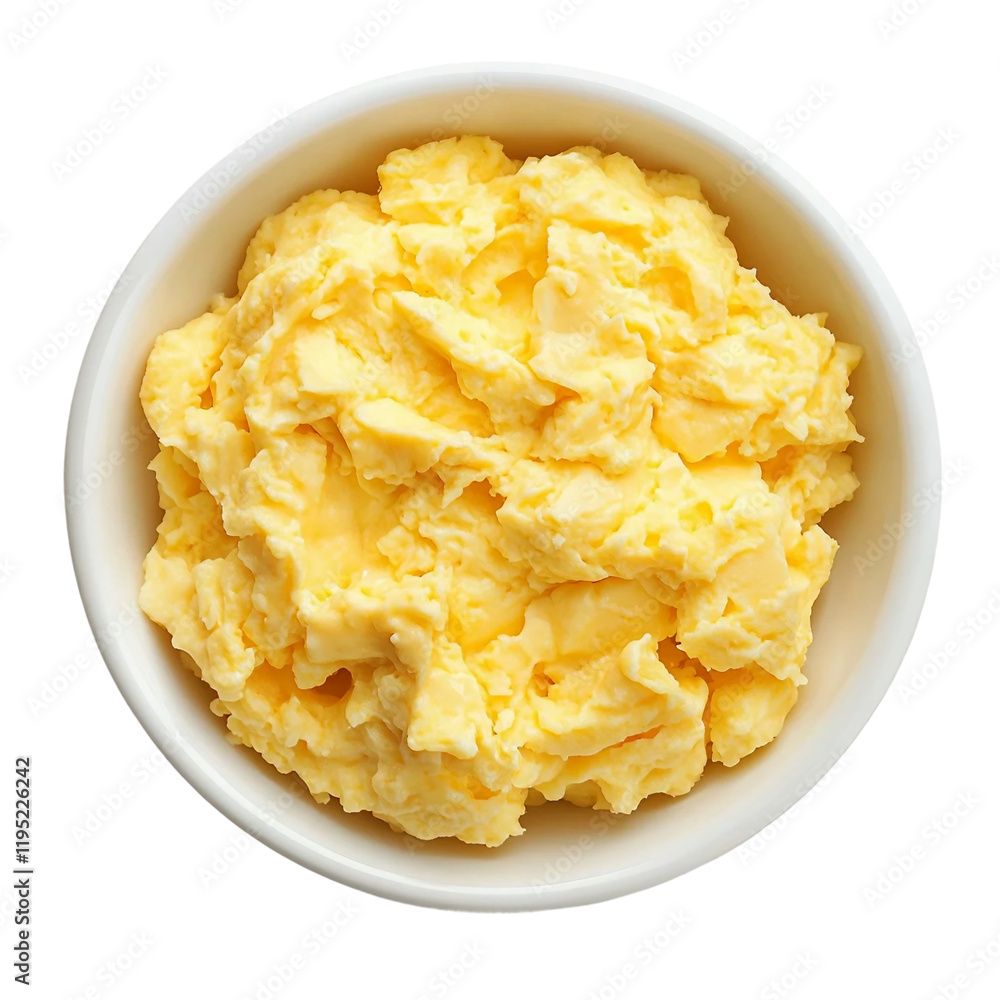 Scrambled eggs isolated on white background and png Scrambled eggs isolated on white background and png