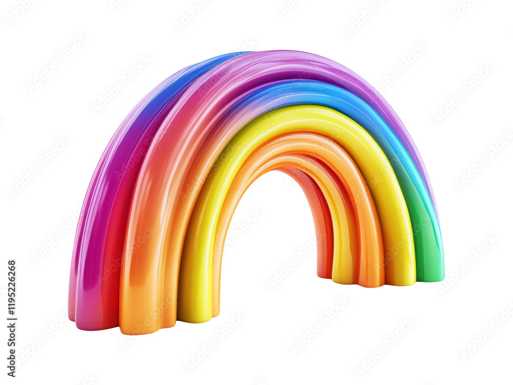 Fototapeta premium Colorful 3D Rainbow Design Isolated on White Background