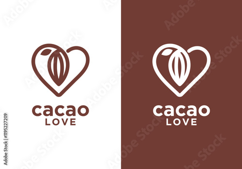 simple nature cocoa love logo design vector.cacao lover vector design	