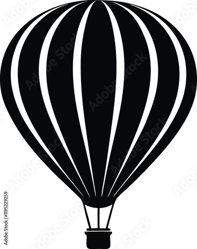 Hot air ballon silhouette vector illustration